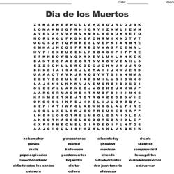 Dia de los muertos word search answers