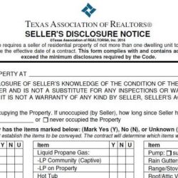 Texas realtors seller's disclosure notice