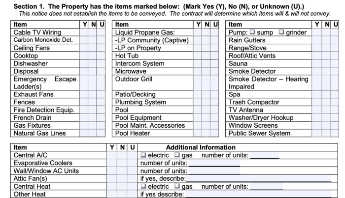 Texas realtors seller's disclosure notice