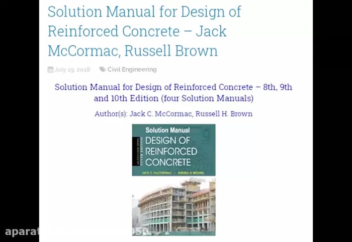 Design of reinforced concrete 10th edition solution manual pdf