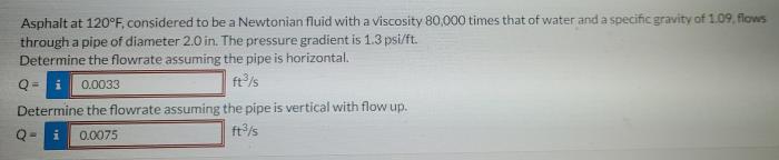 Asphalt at 120 f considered to be a newtonian